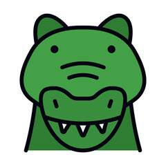 Crocodile filled line icon