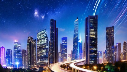 Fototapeta premium city skyline at night