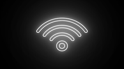 Glowing neon wireless illustration sign collection. Wireless and wifi icon or sign for remote internet access. Signal symbol. Wi-Fi wireless internet signal flat icon for apps