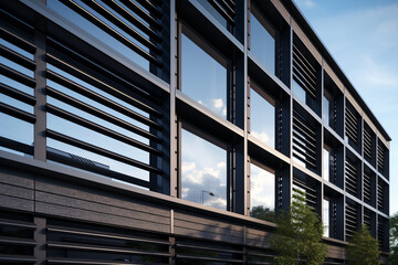 Commercial Building Fascia Logo And Signage Mockup The Exterior Wall Of A Contemporary Commercial Style Building With Aluminium Metal Composite Panels And Glass Windows For Logo And Sign Board Mockup 