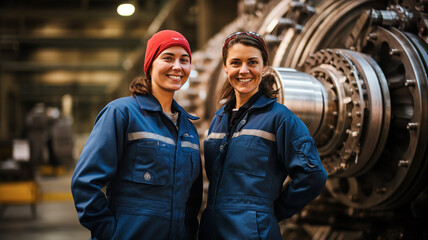 Fototapeta premium Portrait of two female rocket engineers