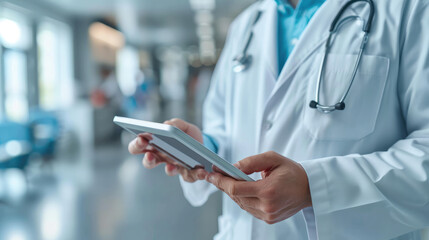 doctor with tablet in hospital