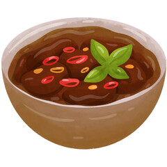 Rawon Indonesian Food Watercolor