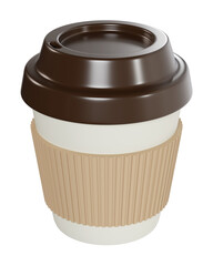 3D illustration Cartoon cup of coffee