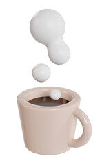 3D illustration Cartoon cup of coffee with stream