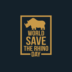 World Save The Rhino Day Vector illustration. raising awareness about the critical situation of rhinos and mobilizing efforts to save them from extinction. flat style design.