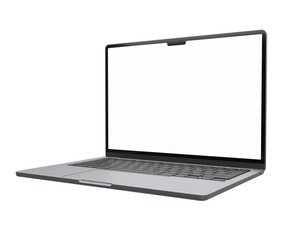 3D illustration laptop with Blank screen