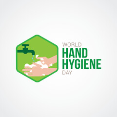 World Hand Hygiene Day Vector Illustration. Suitable for Greeting Card, Poster and Banner. Regularly washing your hands can help prevent the spread of colds, flu, diarrhea, foodborne illnesses.