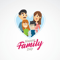 Happy Family Day Vector Illustration. the intention of celebrating families and encouraging spending time together. flat style design vector illustration. suitable for greeting card poster and banner.