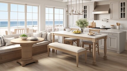 Coastal Grandmother Chic: Soothing Neutrals & Timeless Comfort in the Kitchen