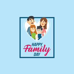 Happy Family Day Vector Illustration. the intention of celebrating families and encouraging spending time together. flat style design vector illustration. suitable for greeting card poster and banner.