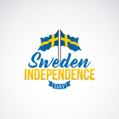 Sweden Independence Day Vector Illustration. Suitable for greeting card, poster and banner. to celebrate national pride and heritage. flat style design vector illustration.