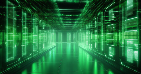 abstract background green datacenter