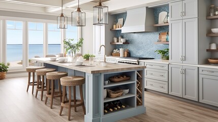 Coastal Grandmother Chic: Soothing Neutrals & Timeless Comfort in the Kitchen