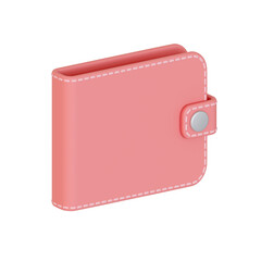 3D illustration cute pink wallet 