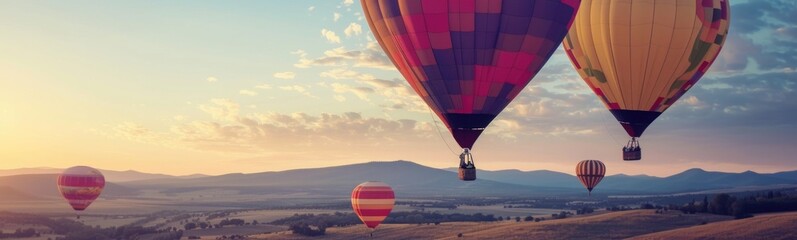 Obraz premium Balloon ride. Banner