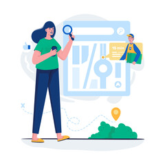 Tracking shipping delivery order realtime flat illustration