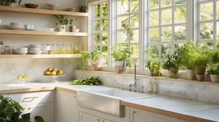 Sustainable Farm-to-Table Kitchen with In-House Herb Garden