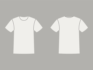 white color shirt front and back view clothes short sleeve garment casual fashion stylish template design