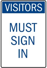 Fototapeta premium Check in sign must sign in