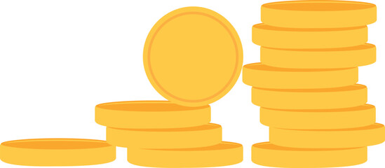 Coins stack icon. Coins money icon flat. Golden coin symbol icon, vector illustration