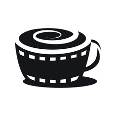 coffee and film logo design concept isolated on a white background