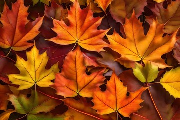 Naklejka na ściany i meble Transparent vivid autumn leaves
