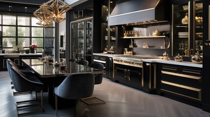 Fototapeta na wymiar Global Fusion Gourmet Kitchen: Culinary Excellence with Worldly Elegance