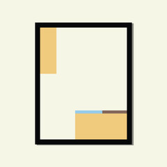 soft color bo layout paper modern aesthetic poster brutalism abstract template geometric shapes framed contemporary scandinavian mid century digital A3 A4 print book home wall decoration fabric card