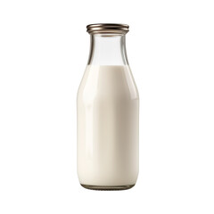 Milk bottle isolated on transparent background