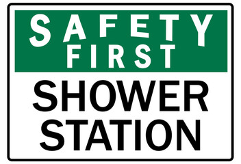 Emergency safety shower sign