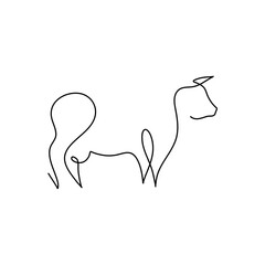 One line cow design