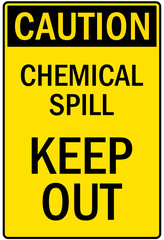 spill sign chemical spill. Keep out
