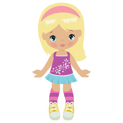 Cute girl vector cartoon illustration