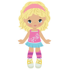 Cute girl vector cartoon illustration