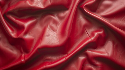 Obraz premium The Close-Up Photo Of A Rich, Red Mahoni Color Leather Texture With Natural Folds And Creases, Highlighting Its Luxurious And Tactile Quality. Suitable For Design Backgrounds Or Material References.