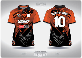 EPS jersey sports shirt vector.black and orange ninja pattern design, illustration, textile background for sports poloshirt, football jersey poloshirt.eps © Sittichai