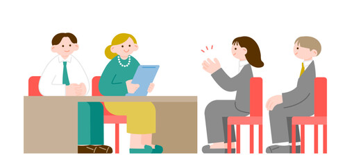 新社会人の採用面接のイラスト素材
