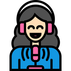 Voice Colored Outline Icon Design Vector Women's Day