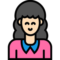 Women Colored Outline Icon Design Vector Women's Day