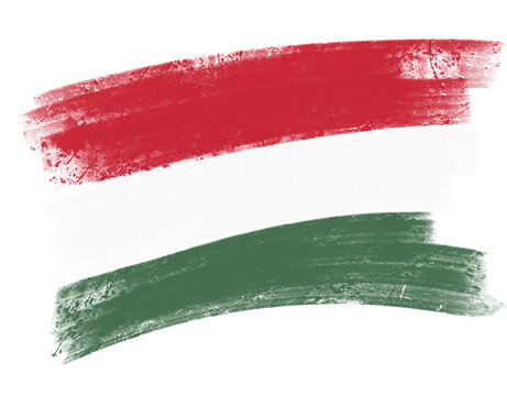 hungarian flag with paint strokes