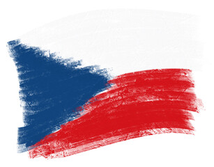 czech flag with paint strokes