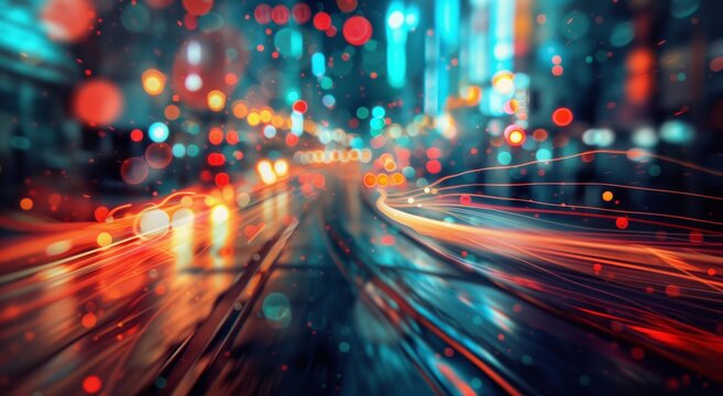 Neon Rush: The Pulse of the Night  on the city street in Vivid Motion