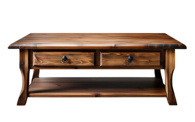 Wooden Elegance Table Ensemble on Transparent Background, PNG, Generative Ai