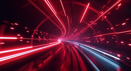 Red Velocity: High-Speed Light Tunnel in Motion