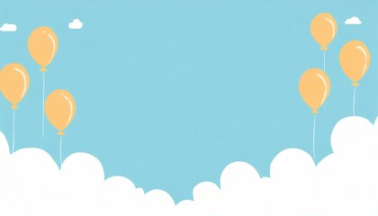 Background with balloons and blank space in the middle