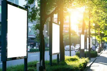 blank billboard mockup for advertising. High visibility in a busy environment for effective promotion and communication