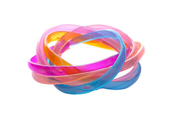 Plastic Hair Tie on Transparent Background, PNG, Generative Ai