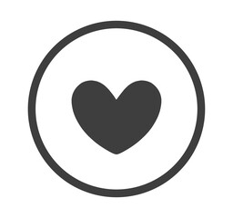 シンプルな黒色のハートマークアイコン