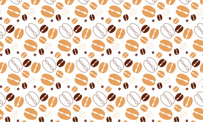 Seamless Vector Coffee shapes Pattern Design.